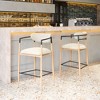 Equinox Barstool 42.1" H – Oyster Gray Fabric Seat with Faux Wood Steel Base by Zuo Modern - 3 of 4