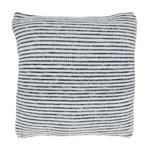 Saro Lifestyle Woven Striped Pillow - Poly Filled, 18" Square, Blue - 1 of 3