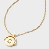 14K Gold Dipped Crystal and Mother of Pearl Circle Spinner Initial Necklace - A New Day™ - 4 of 4