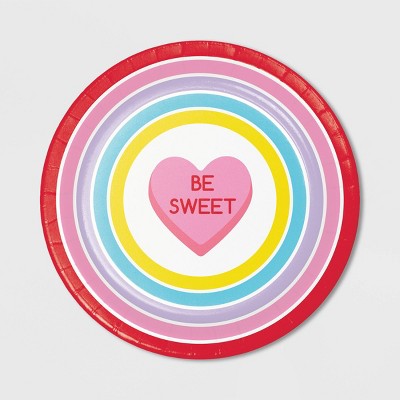 24ct Candy Hearts Valentine's Day Paper Plates