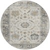 Ivory And Gray Floral Washable Indoor Outdoor Area Rug - 4 of 4