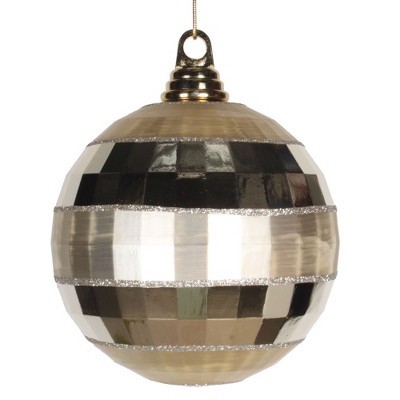 Vickerman Shiny and Matte Mirror Ball Christmas Ornament