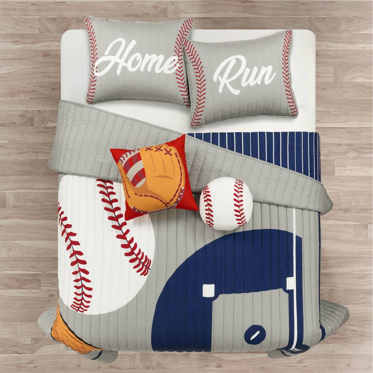 Baseball Game Reversible Oversized Quilt Set - Lush Décor - thumbnail 8