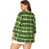 Agnes Orinda Women's Plus Size Tie Dye 3/4 Sleeve Side Slit V Neck Trendy Spring Tops - 4 of 4