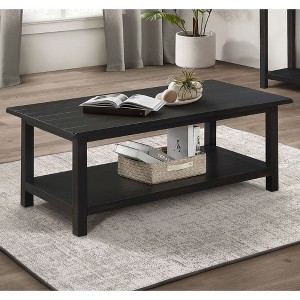 Kumasinova 47.25" Farmhouse Coffee Table,Rectangular Center Table with Open Storage Shelf for Living Room,Office,Bedroom - 1 of 4