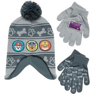 Paw Patrol Winter Hat and 2 Pair Gloves or Mittens Set, Boys Ages 2-7 - 1 of 4