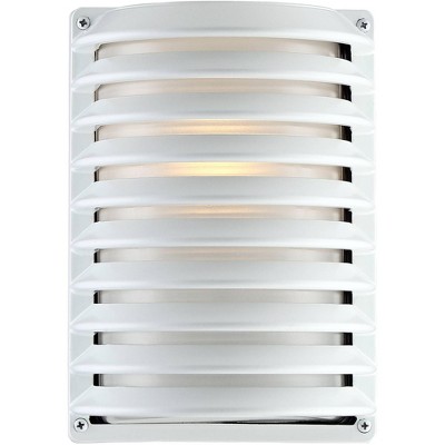 John Timberland Modern Wall Light Sconce Sleek White Hardwired 7 1/2" Fixture Frosted Glass for Bedroom Bathroom Living Room House