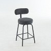 CAVINAS 360-Degree Swivel Bar Stools with Boucle Upholstery, Metal Frame, Footrest, Ergonomic Backrest, Set of 2, for Kitchen, Dining Room - 4 of 4