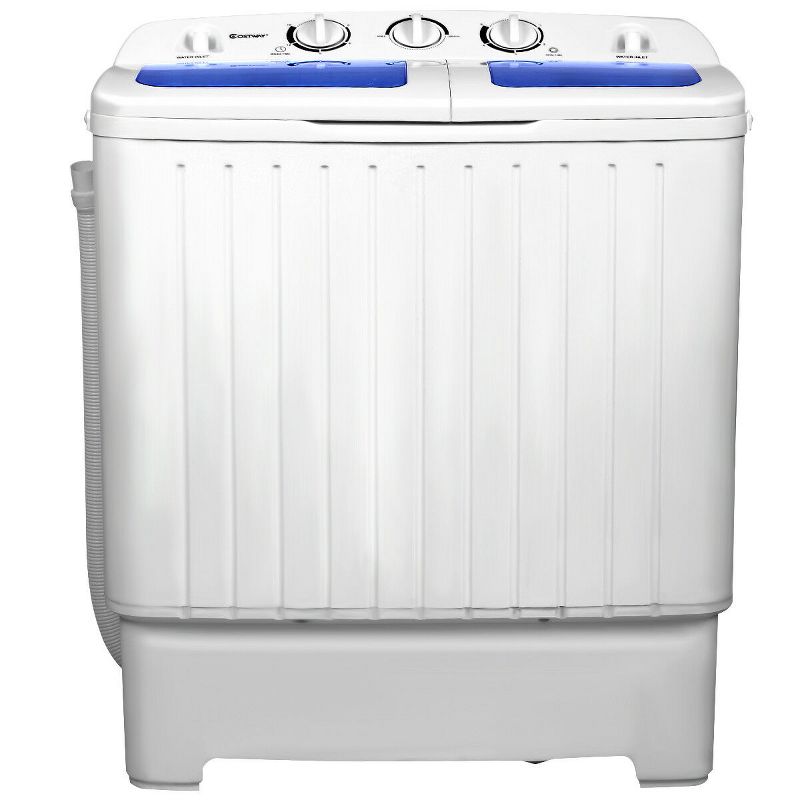 Costway 17.6lb Portable Mini Compact Twin Tub  Washing Machine Washer Spin Dryer, 3 of 11