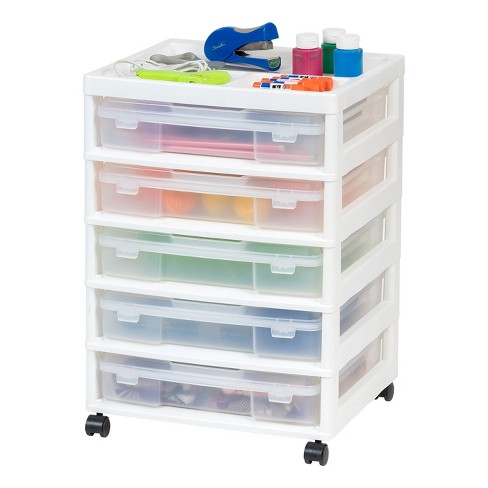 Iris Usa 6-drawer Storage Cart With Organizer Top, Black : Target