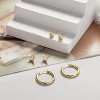 Gold Earrings for Women, 14k Gold Plated Dangle Huggie Earrings for Women Trendy Dainty Gold Hoop Earring Stacks Pearl Chain Drop Cartilage - 3 of 4