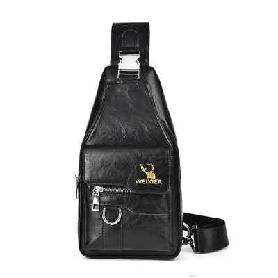 Premium PU Leather Vintage,Style Chest Bag,Spacious Multi-Compartment Crossbody Bag With Waterproof Design, Large Capacity,Stylish Casual Look For Men