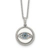 Chisel Stainless Steel Polished with Blue and White Cubic Zirconia Evil Eye Pendant on an 18" Plus a 2" Extension Cable Chain Necklace - 2 of 4