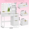White Particle Board Veneered with Textured Melamine 4-drawer 2-shelf with 10 Three-color Dimmable Bulbs with Power Strip Dressing Table - 2 of 4