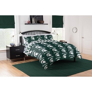 NCAA Michigan State Spartans Rotary Bed Set - 1 of 3