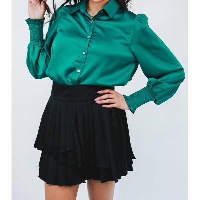 Women's All The Glory Satin Shift Top - entro