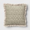 Square Block Print Reversible Pillow with Ruffle Trim Green - Threshold™ - 3 of 4