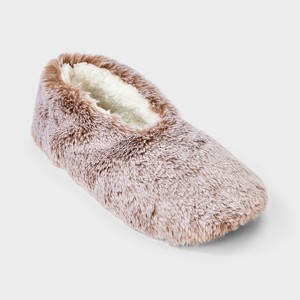 Women's Plush Faux Fur Cozy Slipper Socks with Slip Resistant Soles - Auden™ - 1 of 4
