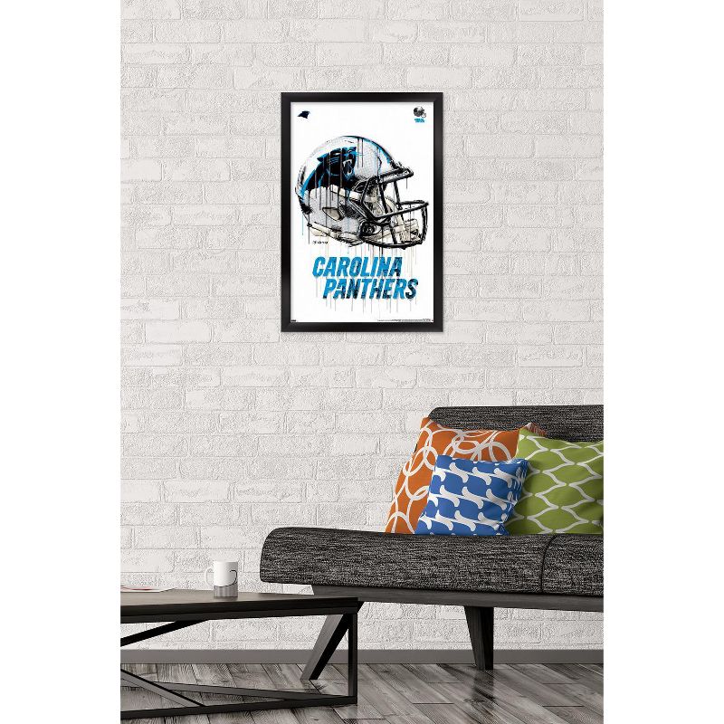 Trends International NFL Carolina Panthers - Drip Helmet 20 Framed Wall Poster Prints, 2 of 7