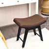 Tangkula Modern Dressing Makeup Stool w/ Concave Seat Rubber Legs Black/White - 4 of 4
