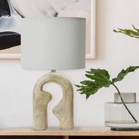 Storied Home Modern Abstract Sculptural Table Lamp With Drum Shade ...