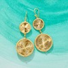 Ross-Simons 18kt Gold Over Sterling Silver Roped-Edge Faceted Circle Drop Earrings - 3 of 4