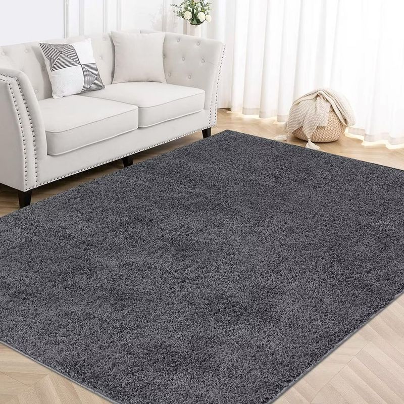Solid Shaggy Rug Modern Indoor Carpet Fluffy Plush Rug Shag Area Rug Home Decor, 3 of 9