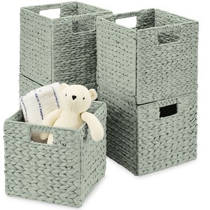 Best Choice Products 10.5x10.5in Hyacinth Storage Baskets, Set of 5 Multipurpose Collapsible Organizers - 1 of 4