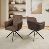 Grungis Chenille Swivel Office Chair NO Wheels Set of 2,Modern Gaming Chair with Metal Base,Computer Chair for Office - 2 of 4