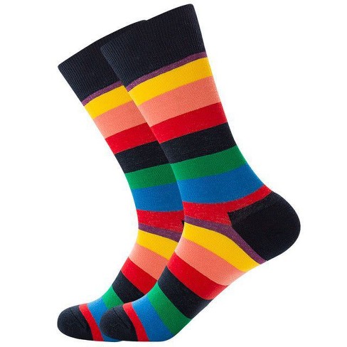 Rainbow Stripes Socks (Men's Sizes Adult Large) from the Sock Panda - image 1 of 3