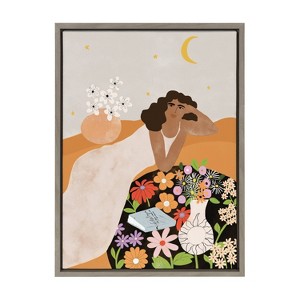 18" x 24" Sylvie Picnic Life by Alja Horvat Framed Wall Canvas Gray - Kate & Laurel All Things Decor - 1 of 4