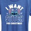 Women's - Lilo and Stitch - I Want A Stitch For Christmas Short Sleeve Graphic T-Shirt - 2 of 4