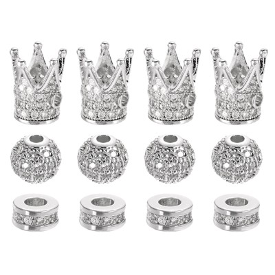 Unique Bargains Rhinestone Charm Spacer Beads for Bracelet Jewelry Making 12 Pcs