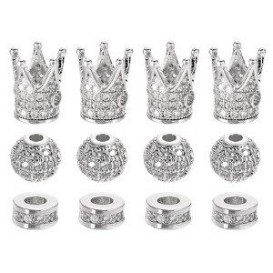 Unique Bargains Rhinestone Charm Spacer Beads for Bracelet Jewelry Making 12 Pcs - 1 of 4