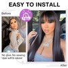 18"-38" Long Straight Wig With Bangs Blended Human Hair WigsWith Fringe Natural Black Jessie's Wig - 4 of 4
