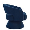 CAVINAS Modern Swivel Barrel Chair with Open Backrest, Upholstered Velvet Accent Chair with 360 Degree Wood Base - 3 of 4
