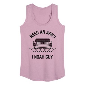 Women's - Instant Message - Need An Ark, I Noah Guy Graphic Racerback Tank - 1 of 4