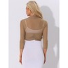 INSPIRE CHIC Women's Semi Sheer Open Front Elegant 3/4 Sleeves Mesh Bolero Shrug - 3 of 4