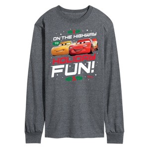 Men's - Disney - On The Highway To Holiday Fun Long Sleeve Graphic T-Shirt - 1 of 4