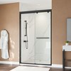 Lirago 48x75" Double Slider Glass Cabinet Door Kit - Tempered Glass Aluminum Track Anti-Derail Wheels Compact Bathroom Black - 2 of 4