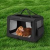 LEDREM 48-Inch Soft Dog Crate, Collapsible Portable for Indoor Outdoor Use - Secure Kennel with Zippers for Home, Car, Travel Camping, Black - 2 of 4