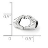 Black Bow Jewelry Sterling Silver Polished Heart Hands Bead Charm - 2 of 3