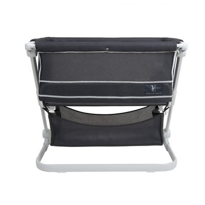 Venice Child Sunset Dreaming Portable Folding Bedside Bassinet Crib with Cotton Mattress, 7 Heights, and Travel Bag, Gray