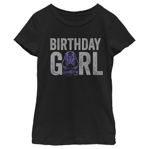 Girl's Star Wars Distressed Darth Vader Birthday Girl T-Shirt - 1 of 4