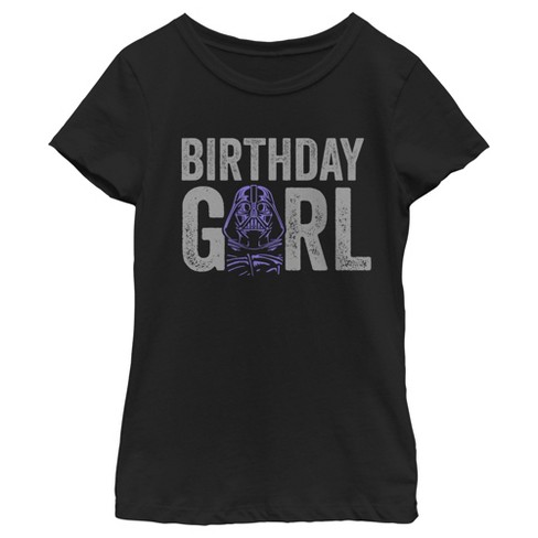 Girl's Star Wars Distressed Darth Vader Birthday Girl T-Shirt - image 1 of 4