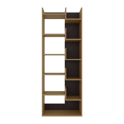 VYNXARIA Clover 67" Tall Free standing 6-Tier Bookcase Storage Cabinet, Home Office, Living room, Bookshelf Dark Walnut