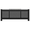 vidaXL Modern Adjustable MDF Radiator Cover, Sleek Design, Versatile Shelf, Durable Construction, Black, 55.9"-80.7"x8.1"x32.1" - 3 of 4