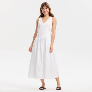 white midi wrap dress Linen for Women  Effortless Elegance Great for any cup size White Satin Cream Wrap Dress