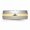 Black Bow Jewelry Titanium and 14K Gold, 8mm Striped Unisex Standard Fit Band - 3 of 4