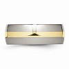 Black Bow Jewelry Titanium and 14K Gold, 8mm Striped Unisex Standard Fit Band - image 3 of 4